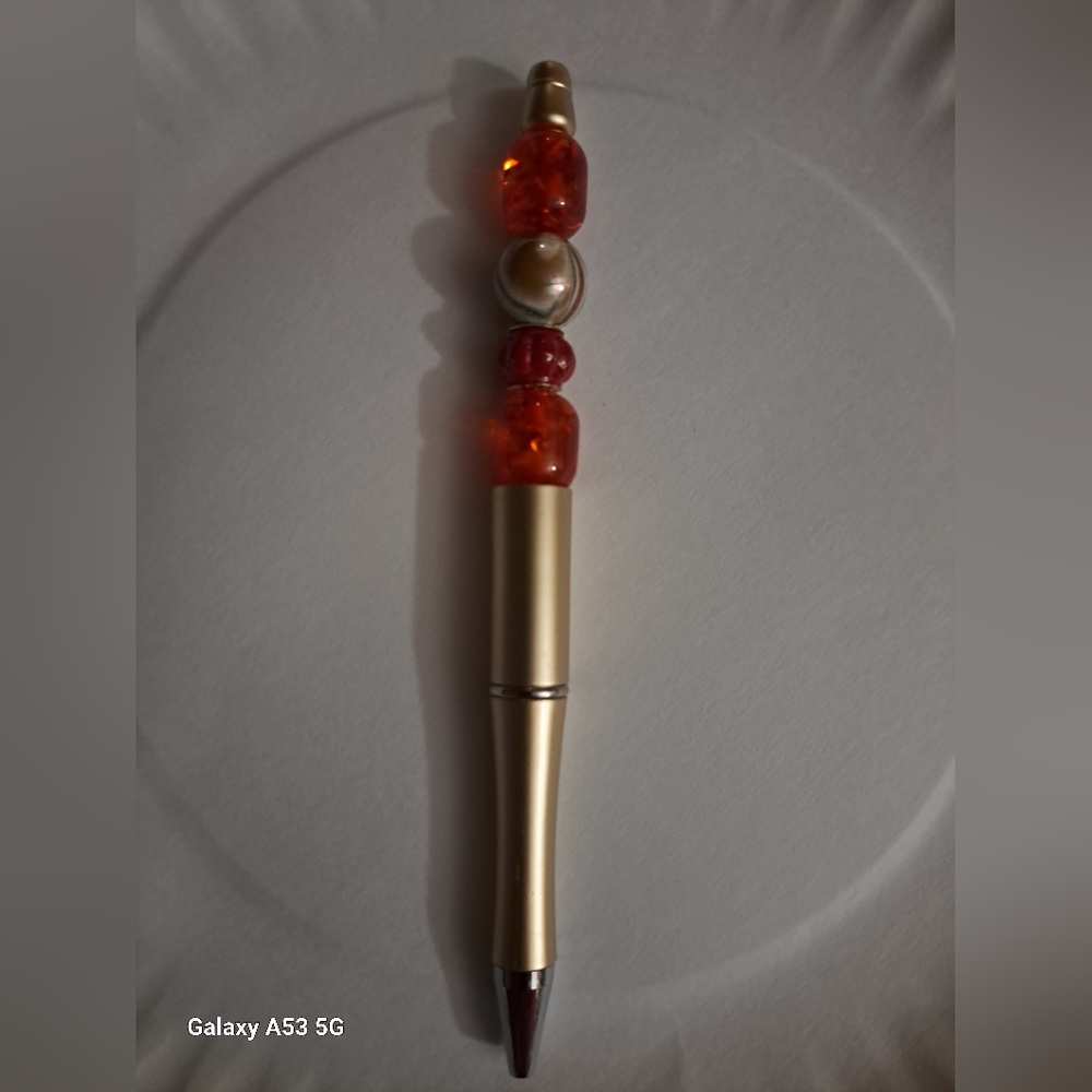 Firecracker warm tone pen upcycled new ink and pen components handmade